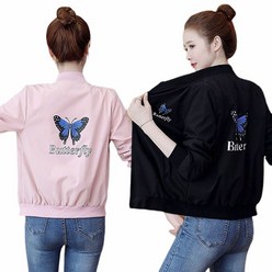여성 나비 집업 자켓 바람막이 야구 점퍼 루즈핏 블루종 봄가을 코트
