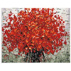 엠제이에스 보석십자수 30 X 40 cm 캔버스형 액자 DIY, 1개, S04 - 풍성한 꽃