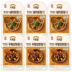 (냉장)씨제이제일제당(주) 다담 냉이된장140gx3개+다담 우렁강된장140gx3개, 140g, 1세트