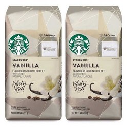 스타벅스 바닐라향 그라운드 분쇄커피 11oz(311g) 2팩 Starbucks Vanilla Flavored Ground Coffee Pack of 2, 08바닐라, 311g, 2개
