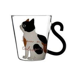 귀여운 고양이 커피 머그잔 250ml 새로운 크리 에이 티브 물 유리 머그잔 맥주 우유 차 컵 만화 키티 전자 레인지 홈 오피스 컵, 하얀 고양이, 201-300ml, 하얀 고양이, 1개