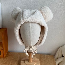 떨샵 양털 곰돌이모자 귀마개 스트랩 귀도리 겨울 모자