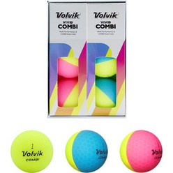 볼빅 뉴비비드 콤비 무광 골프공 3피스 6p, 옐로우 + 블루, 옐로우 + 핑크, 1개