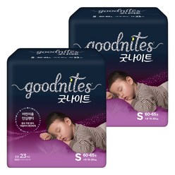 굿나이트 팬티형 기저귀 유아용, 소형(S), 46매