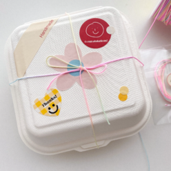 펄프 도시락 종이 상자 조각 케이크 일회용 어린이집 유치원 펄프용기, 직사각펄프도시락, 베이지, 1개, 1개
