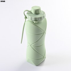 DFMEI 접이식 물컵 대용량 야외 여행 스포츠 휴대용 실리콘 물컵 내열 신축 접이식 컵, 녹색, 600마라