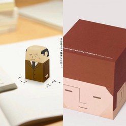 대머리 지우개 일본 쓸데없는 선물 문구, E.A+메모장