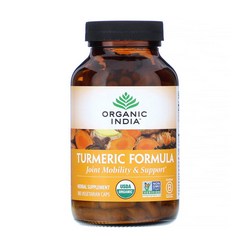 Organic India 올가닉인디아 Turmeric Formula Joint Mobility & Support 터메릭 포뮬라 조인트 모빌리티 앤드 써포트 180 캡슐