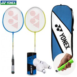 요넥스(YONEX) 배드민턴 라켓 2PCS + 풀커버 가방 + 셔틀콕 3개 풀세트구성 입문용 레저용 학교체육용, 요넥스 GR201