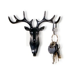 모던 벽 문 부착식 현관 마스크 걸이 차키 열쇠 후크 디자인 도어훅 숫사슴뿔 장식 걸이대 벽에붙이는 고리, 1개