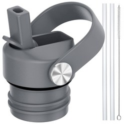 Hydroflask 61.9 (24 21 18온스)용 표준 입구 빨대 뚜껑 하이드로 플라스크 및 기타 물병에 맞는 빨대가 있는 뚜껑 스포츠 캡 탑 교체 액세서리 (불가사리), Stone