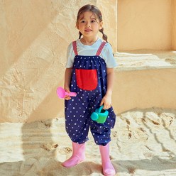 따블리에 멜빵미술가운 아동갯벌체험옷 모래놀이옷 유아 전신가운 전신미술가운 유아방수옷 유아방수바지, 네이비별