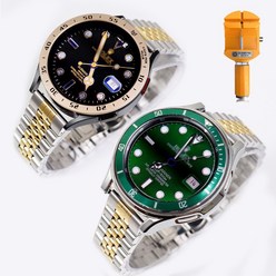 오르몽트 갤럭시워치4 클래식&워치4 쥬빌레 일자형 스트랩 46mm 42mm 44mm 40mm 호환 +공구, 골드콤비