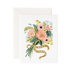 라이플페이퍼 Best Wishes Bouquet Card 웨딩 카드, 단품