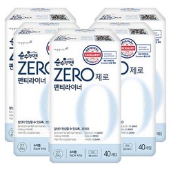 릴리안 순수한면 제로 롱 팬티라이너 40매X5팩, 40개입, 40개