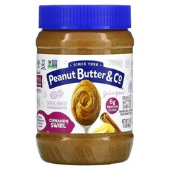 Peanut Butter Co. 땅콩 버터 스프레드 시나몬 스월 454G 16OZ), 크런치 타임