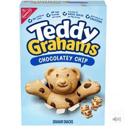 미국 Teddy Grahams 테디 그레이엄 초콜레티 칩 초코칩 쿠키 스낵 과자 283g