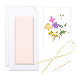 압화 책갈피만들기세트 DIY / 배경없음(무지)핑크색상 + 수국디자인