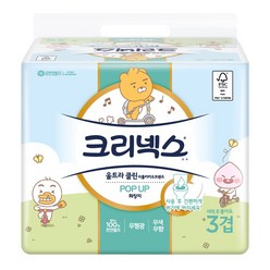 크리넥스 3겹 울트라클린 카카오 팝업 화장지, 90매, 6개