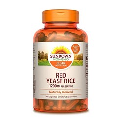 선다운 레드 이스트 라이스 미국 Sundown Red Yeast Rice 1200mg 240 캡슐 (포장변경가능)