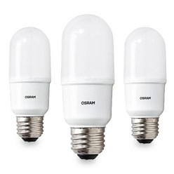 오스람 LED 스틱 전구 램프 7W 9W 10W 삼파장 볼전구 볼램프, 오스람 LED 스틱램프 7W 전구색(주황빛), 1개