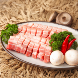 미트포테이블 한입 삼겹살 찌개 구이용, 2개, 1kg