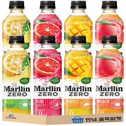 웅진 자연은 더 말린 제로 4종 8입 세트 ( 복숭아 2 + 애플망고 2 + 자몽 2 + 유자 2 ) 인기 저당 음료 세트, 8개, 500ml