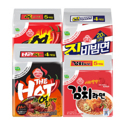 더핫열라면 120G 4개 + 오뚜기 열라면 120g 5개 + 오뚜기 진비빔면 156g 4개 + 오뚜기 김치라면 120g 5개