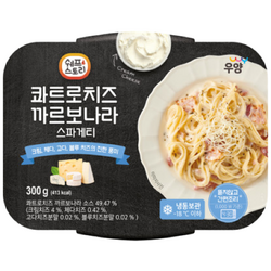 [우양] 콰트로치즈 까르보나라 스파게티 300g_크림,체다,고다,블루의 4가지 치즈의 진한 풍미가 가득한 정통 크림 스파게티, 5개, 300g