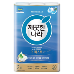 깨끗한나라 순수 프리미엄 더 퍼스트 천연펄프 3겹 고급롤화장지, 고급스러움과 실용성을 동시에!