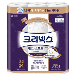 크리넥스 데코 앤 소프트 화이트 천연펄프 3겹 고급롤화장지, 왜 이걸 사야 할까요?