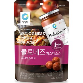 청정원 싱글 파우치 볼로네즈 파스타 소스, 1개, 140g