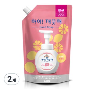 아이깨끗해 항균 폼 핸드솝 상큼한레몬향 리필, 600ml, 2개