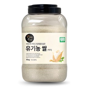 Pime Field 2024년산 햅쌀 유기농 쌀 백미, 상등급, 4kg, 1개