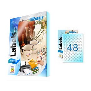 [올바른] 투명방수라벨 (레이저용) -(원형48칸), 48칸, 25개