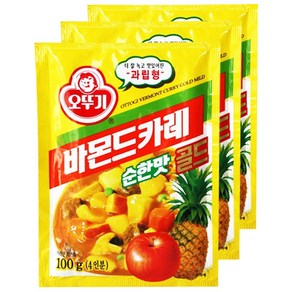 오뚜기 바몬드 카레 과립형 골드 순한맛, 100g, 3개