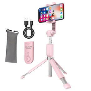 셀루미 INTO 3세대 레벨업 2in1 블루투스 스마트폰 셀카봉삼각대, BT-500(러블리핑크), 1개