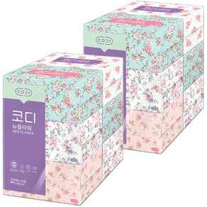 코디 뉴플라워 천연펄프 미용티슈 2겹, 250매, 12개