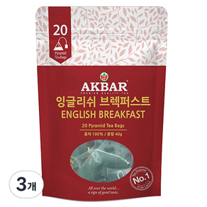 아크바 잉글리쉬브렉퍼스트 피라미드 티백, 2g, 20개입, 3개