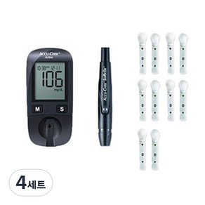 아큐첵 액티브 혈당 측정기 + 소프트클릭스 채혈기 + 침 10p, Accu-chek-Active(혈당측정기), 4세트