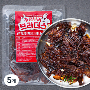 주전부리 브라더스 숏망족 미니대왕발 오징어다리, 80g, 5개