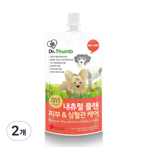 닥터썸 강아지 내츄럴 플랜 영양제, 피부/피모, 200g, 2개, 1회분