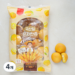 삼립 국산밀 함유 유자 만쥬, 300g, 4개