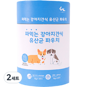 씨엔앨 짜먹는 강아지간식 유산균 파우치 15g 2종 30p + 30p