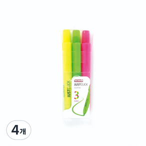 모리스 저스트클릭 3색 형광펜 M2, Yellow, Yellow Geen, Pink, 12개