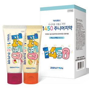 제니튼 닥터제니 일사오공 주니어 치약 사과자두향 60g+ 오렌지향 60g 세트, 120g, 1세트