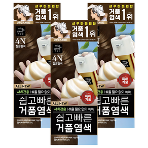 미쟝센 올 뉴 쉽고빠른 거품 염모제, 4N짙은갈색, 3개