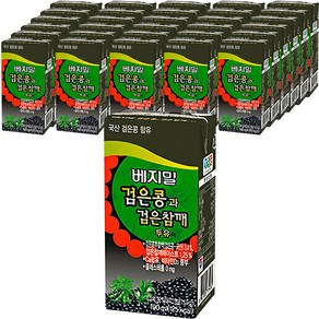 베지밀 검은콩과 검은참깨 두유, 190ml, 48개