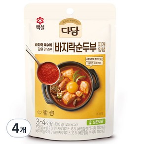 다담 바지락순두부 찌개양념, 130g, 4개