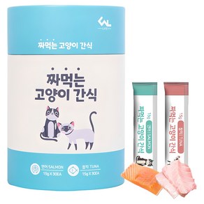 마마쇼 짜먹는 고양이 간식 파우치, 혼합맛(연어/참치), 900g, 1세트